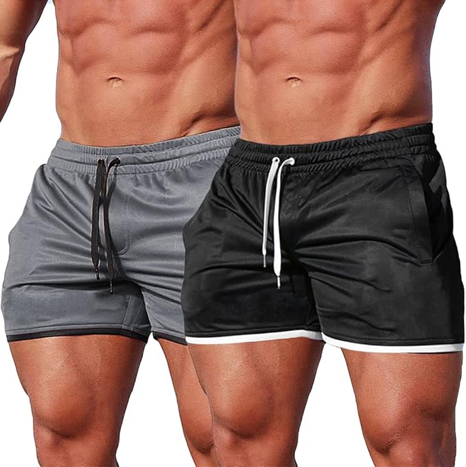 FLYFIREFLY Men's 4" Workout Running Shorts Quick Dry Lightweight Gym Yoga Shorts